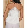 image:imageMakeMeChic Womens Satin Lace Camisole Top V Neck Sleeveless Going Out Party Tank TopsMulticolor