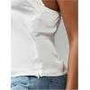 image:imageMakeMeChic Womens Satin Lace Camisole Top V Neck Sleeveless Going Out Party Tank TopsWhite