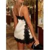 image:imageMakeMeChic Womens Satin Lace Tops Summer Sleeveless Spaghetti Strap Camisole Elegant Tank TopsApricot