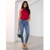 image:imageMakeMeChic Womens Satin Silk Backless Halter Tops High Neck Sleeveless Camisole Summer Classy Going Out TopBurgundy