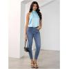 image:imageMakeMeChic Womens Satin Silk Backless Halter Tops High Neck Sleeveless Camisole Summer Classy Going Out TopMint Blue