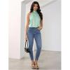 image:imageMakeMeChic Womens Satin Silk Backless Halter Tops High Neck Sleeveless Camisole Summer Classy Going Out TopMint Green