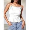 image:imageMakeMeChic Womens Satin Silk Cheetah Print Tank Top Tie Open Back Going Out Crop TopsApricot