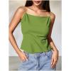 image:imageMakeMeChic Womens Satin Silk Cheetah Print Tank Top Tie Open Back Going Out Crop TopsLime Green