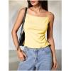image:imageMakeMeChic Womens Satin Silk Cheetah Print Tank Top Tie Open Back Going Out Crop TopsYellow