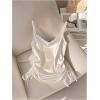 image:imageMakeMeChic Womens Satin Tops Ruched Tie Side Elegant Tank Tops Valentines Day OutfitApricot