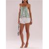 image:imageMakeMeChic Womens Sequin Cami Top Ruffle Sparkly Tie Front Split Party Club TopsMint Green