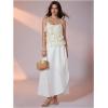 image:imageMakeMeChic Womens Sequin Camisole Tops Sparkly Ruffle Tiered Layer Asymmetrical Crop TopApricot