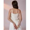 image:imageMakeMeChic Womens Sequin Camisole Tops Sparkly Ruffle Tiered Layer Asymmetrical Crop TopApricot