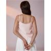 image:imageMakeMeChic Womens Sequin Camisole Tops Sparkly Ruffle Tiered Layer Asymmetrical Crop TopPink