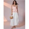 image:imageMakeMeChic Womens Sequin Camisole Tops Sparkly Ruffle Tiered Layer Asymmetrical Crop TopPink