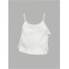 image:imageMakeMeChic Womens Sequin Camisole Tops Sparkly Ruffle Tiered Layer Asymmetrical Crop TopWhite