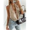 image:imageMakeMeChic Womens Sequin Embroidery Deep V Neck Halter Tops Sparkly Open Back Draped Party TankBeige
