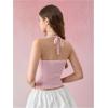 image:imageMakeMeChic Womens Sequin Halter Sparkly Top Y2k 3D Butterfly Crop Tops Glitter Cami TopsPink