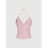 image:imageMakeMeChic Womens Sequin Halter Sparkly Top Y2k 3D Butterfly Crop Tops Glitter Cami TopsPink