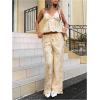 image:imageMakeMeChic Womens Sequin Halter Top Tie Open Back Y2K Club Sleeveless Babydoll TopsApricot