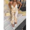 image:imageMakeMeChic Womens Sequin Halter Top Tie Open Back Y2K Club Sleeveless Babydoll TopsApricot