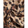 image:imageMakeMeChic Womens Sequin Halter Tops Sparkly Y2k Cheetah Print Tie Backless Tank Crop TopMulticolor