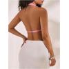 image:imageMakeMeChic Womens Sequin Sparkly Draped Halter Tops Open Back Sleeveless Y2k Party Tank ShirtsPink