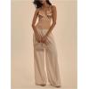 image:imageMakeMeChic Womens Sequin Sparkly Halter Tops Lace Up Backless Fitted Going Out Tank TopPink