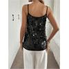 image:imageMakeMeChic Womens Sequin Tank Top Fall Deep V Neck Camisole Sparkly Sleeveless Going Out TopsBlack