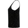 image:imageMakeMeChic Womens Sequin Tank Top Sparkly Sleeveless V Neck Rave Party Tops ClubwearBlack