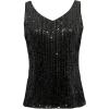 image:imageMakeMeChic Womens Sequin Tank Top Sparkly Sleeveless V Neck Rave Party Tops ClubwearBlack