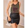 image:imageMakeMeChic Womens Sequin Tank Top Sparkly Sleeveless V Neck Rave Party Tops ClubwearBlack and Gold