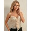 image:imageMakeMeChic Womens Sequin Tops Sparkly Ruffle Spaghetti Strap Camisole Sleeveless Tops ClubwearApricot