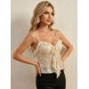 image:imageMakeMeChic Womens Sequin Tops Sparkly Ruffle Spaghetti Strap Camisole Sleeveless Tops ClubwearApricot