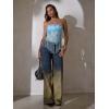 image:imageMakeMeChic Womens Sequin Tube Top Fringe Y2K Tassel Mesh Sheer Rave Sparkly Party TopsBlue