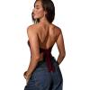 image:imageMakeMeChic Womens Sequin Tube Top Fringe Y2K Tassel Mesh Sheer Rave Sparkly Party TopsRed