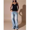 image:imageMakeMeChic Womens Sequin V Neck Cami Top Sparkly Spaghetti Strap Y2k Party TopsBlack