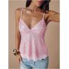 image:imageMakeMeChic Womens Sequin V Neck Cami Top Sparkly Spaghetti Strap Y2k Party TopsLight Pink