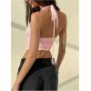 image:imageMakeMeChic Womens Sexy Halter Tops Going Out Cut Out Open Back Y2k Crop TopPink