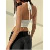 image:imageMakeMeChic Womens Sexy Halter Tops Going Out Cut Out Open Back Y2k Crop TopWhite