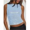 image:imageMakeMeChic Womens Sparkly Sequin Tops Y2k Sleeveless Crop Going Out Rave Tops ClubwearLight Blue