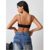 image:imageMakeMeChic Womens Square Neck Sports Bra Spaghetti Strap Wireless Square Back Workout Bra Crop TopsBlack