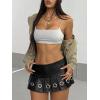 image:imageMakeMeChic Womens Square Neck Sports Bra Spaghetti Strap Wireless Square Back Workout Bra Crop TopsGrey