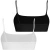 image:imageMakeMeChic Womens Square Neck Sports Bra Spaghetti Strap Wireless Square Back Workout Bra Crop TopsMulticolor