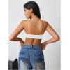 image:imageMakeMeChic Womens Square Neck Sports Bra Spaghetti Strap Wireless Square Back Workout Bra Crop TopsWhite