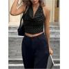image:imageMakeMeChic Womens Striped Halter Tops Tie Backless Open Back Draped Front Crop Tank TopBlack