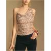 image:imageMakeMeChic Womens Summer Asymmetrical Tops Glitter Sequin Sleeveless Going Out Tank TopGold