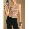 image:imageMakeMeChic Womens Summer Asymmetrical Tops Glitter Sequin Sleeveless Going Out Tank TopGold