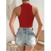 image:imageMakeMeChic Womens Summer Cheongsam Tops Mock Neck Halter Buckle Sleeveless Fitted Tank Crop TopsRed