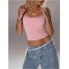 image:imageMakeMeChic Womens Summer Lace Camisole Spaghetti Strap Sleeveless Crop TopsPink