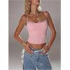 image:imageMakeMeChic Womens Summer Lace Camisole Spaghetti Strap Sleeveless Crop TopsPink