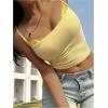image:imageMakeMeChic Womens Summer Lace Camisole Spaghetti Strap Sleeveless Crop TopsYellow