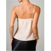 image:imageMakeMeChic Womens Summer Lace Satin Cami Tops Sexy Elegant Spaghetti Strap Sleeveless Crop TopsWhite