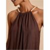image:imageMakeMeChic Womens Summer Linen Flowy Top Beach Vacation Boho Halter TopBrown
